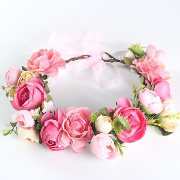 Floral Cloth Headband Bridal Hair Accessories Wedding Party Photo Prop main image 9